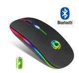 Drahtlose Mause Wiederaufladbare Maus LED Wireless+Bluetooth Mouse RGB optical