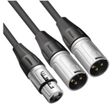 1 XLR-Buchse auf 2 XLR-Stecker Mikrofon Stecker Y Splitter Kabel 50cm