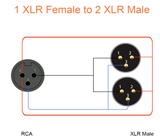 Connecteur microphone 1 XLR femelle vers 2 XLR mâles 50 cm Séparateur en Y