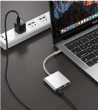 3 in 1 USB-C HUB Digital AV Multi Port Adapter Splitter USB 3.1 Type-C to 1 HDMI