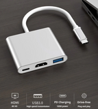 3 in 1 USB-C HUB Digital AV Multi Port Adapter Splitter USB 3.1 Type-C to 1 HDMI