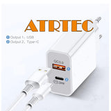 2X Handy-Ladegerät PD+USB Netzteil Kabel für Samsung Huawei HTC LG Google Nokia