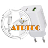 2X Handy-Ladegerät PD+USB Netzteil Kabel für Samsung Huawei HTC LG Google Nokia