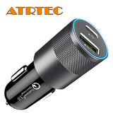 ATRTEC Dual KFZ Ladegerät USB C Autoladegerät Super Fast PD Zigarettenanzünder