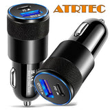 ATRTEC Dual KFZ Ladegerät USB C Autoladegerät Super Fast PD Zigarettenanzünder