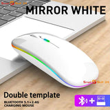 USB WLAN Maus für Computer Notebook MAC Wiederaufladbare LED Weiß