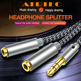 3,5 mm Stereo Audio Klinkenstecker auf 2 weibliche Headset Mikrofon Y Splitter