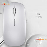 USB WLAN Maus für Computer Notebook MAC Wiederaufladbare LED Silber
