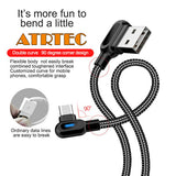 USB C Winkel 90 Grad Fast Ladekabel für Samsung  Huawei LG Ladekabel Sony Type C