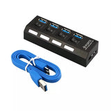 USB 3.0 Hub 4 Port Adapter mit LED-Anzeige Unabhängiger Schalter für PC Laptop