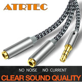 3,5 mm Stereo Audio Klinkenstecker auf 2 weibliche Headset Mikrofon Y Splitter