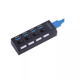 USB 3.0 Hub 4 Port Adapter mit LED-Anzeige Unabhängiger Schalter für PC Laptop