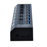USB 3.0 Hub 7 Port Adapter mit LED-Anzeige Unabhängiger Schalter für PC Laptop