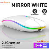 USB WLAN Maus für Computer Notebook MAC Wiederaufladbare LED Weiß