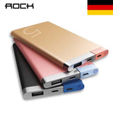 ROCK 5000 mAh Power Bank,tragbares dünnes iPhone Samsung Xiaomi Metal Alloy