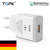 TOPK 18W Quick Charge 3.0 Schnell Laden EU USB Adapter Iphone samsung universal