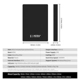 KESU 2,5" Portable externe Festplatte USB 3.0 80 GB 120 GB 160 GB 250 GB 320 GB