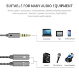 3,5 mm Stereo Audio Klinkenstecker auf 2 weibliche Headset Mikrofon Y Splitter
