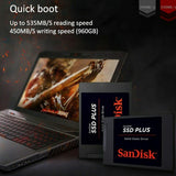 Sandisk Interne SSD Plus 120GB, 240GB, 480GB, 1TB 2.5" Internal SSD Sata III