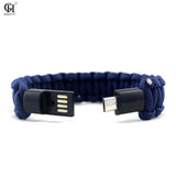 Seil Armband für Samsung Xiaomi Android USB Datenkabel Multifunktion für Men
