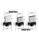 SSF24 LED Ladekabel für iPhone Samsung Huawei Xiaomi USB C Micro USB Magnet Fast