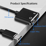 2 in 1 USB Typ C auf AUX 3,5mm Klinke Adapter für  Huawei Mate 10 pro/Huawei 20