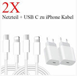 Schnellladegerät USB-C auf iPhone für iPhone 13 12 11 X XR  Ladekabel Netzteil