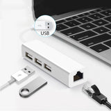 USB-A auf 3xUSB A+RJ45 LAN Adapter Netzwerkkarte 10/100 Mbps Ethernet Adapter