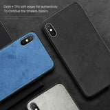 Ultra-thin Canvas Silicon Case For iphone 7 8 6 6s Plus 11 Pro X Xs Max Xr Cover