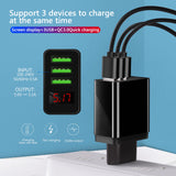 Schnellladegerät 3 USB Port 5V 3A Netzteil Adapter für Handy PC Stecker LED Weiß