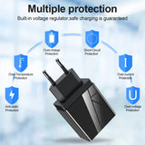 Schnellladegerät 3 USB Port 5V 3A Netzteil Adapter für Handy PC Stecker LED