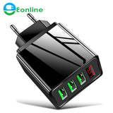 Schnellladegerät 3 USB Port 5V 3A Netzteil Adapter für Handy PC Stecker LED