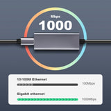 USB C auf LAN Adapter Netzwerk Ethernet Konverter USB 3.0 Gigabit LAN RJ45 LED