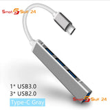 USB C HUB Type C 4 Port Multi Splitter Adapter Verteiler Notebook Macbook