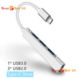 USB C HUB Type C 4 Port Multi Splitter Adapter Verteiler Notebook Macbook