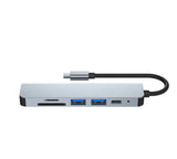 6 in 1 USB C Hub Adapter HDMI 4K USB 3.0 Micro SD für Mac HDTV Samsung Notebook
