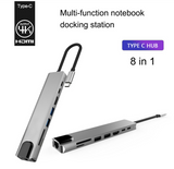 8 in 1 USB C Hub Adapter HDMI 4K USB 3.0 Micro SD Netzwerk für Mac HDTV Notebook