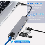 8 in 1 USB C Hub Adapter HDMI 4K USB 3.0 Micro SD Netzwerk für Mac HDTV Notebook