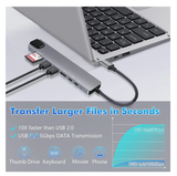 8 in 1 USB C Hub Adapter HDMI 4K USB 3.0 Micro SD Netzwerk für Mac HDTV Notebook
