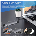 8 in 1 USB C Hub Adapter HDMI 4K USB 3.0 Micro SD Netzwerk für Mac HDTV Notebook