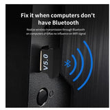 Bluetooth 5.0 Empfänger Audio Aux Transmitter Wireless USB Receiver Adapter