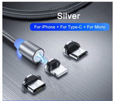3 in 1 Magnetisch Ladekabel für iPhone Samsung Huawei Xiaomi Nokia LG Fast LED