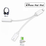 2 in 1 Lightning to 3.5mm Aux Kabel + Adapter für Laden für Iphone 7/8/X/XS/11
