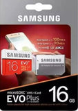 SAMSUNG EVO Plus Micro SD Karte 16GB Class10 SDXC Speicherkarte mit Adapter