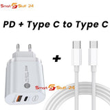 USB C Ladekabel für Samsung Huawei Xiaomi MacBook Pro +Dual Netzteil Schnell
