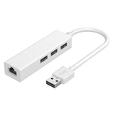 USB-A auf 3xUSB A+RJ45 LAN Adapter Netzwerkkarte 10/100 Mbps Ethernet Adapter