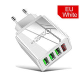 Schnellladegerät 3 USB Port 5V 3A Netzteil Adapter für Handy PC Stecker LED Weiß