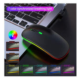 PC Maus USB Wireless für Computer Notebook MAC Funkmaus Wiederaufladbare LED