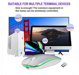 PC Maus USB Wireless für Computer Notebook MAC Funkmaus Wiederaufladbare LED