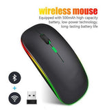 PC Maus USB Wireless für Computer Notebook MAC Funkmaus Wiederaufladbare LED